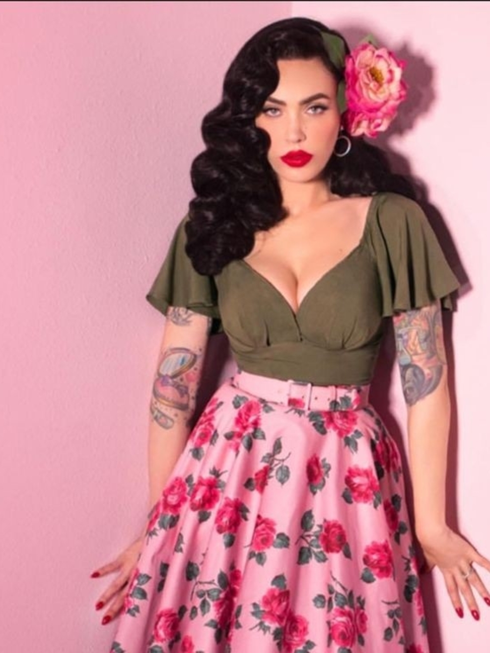 Olive Babydoll Top By Vixen By Micheline Pitt